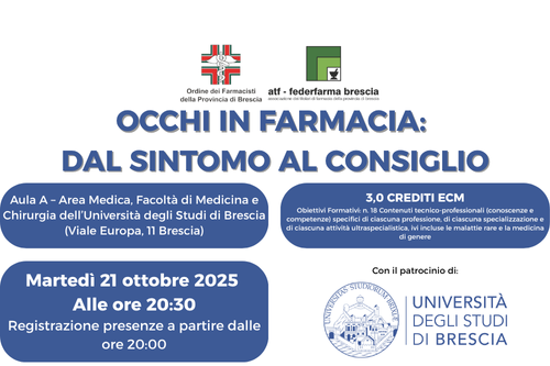 Corso ECM dell'Ordine dei Farmacisti di Brescia 